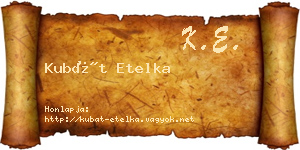 Kubát Etelka névjegykártya